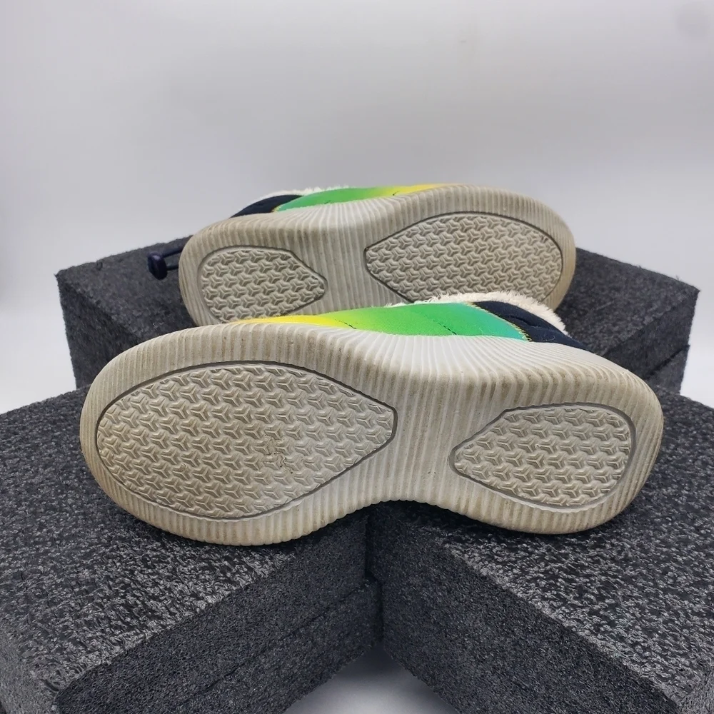 Lands' End Shoes Youth 4M Slippers Sherpa Cozy Fuzzy Lining Soft Upper
